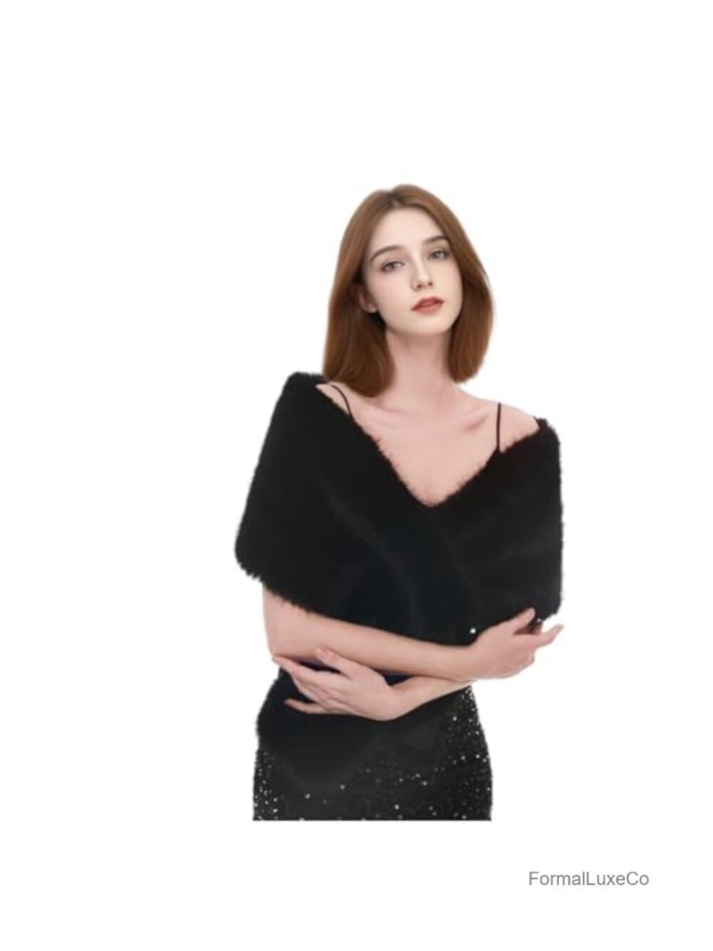 Faux Fur Wrap Shawl Plush Wedding Evening Formal Dress Cover Up